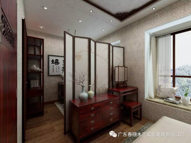 現(xiàn)代居室中的禪風(fēng)意境 ——萬(wàn)科尚城凈面積88m2復(fù)式紅木家具全屋定制案例賞析(圖8)